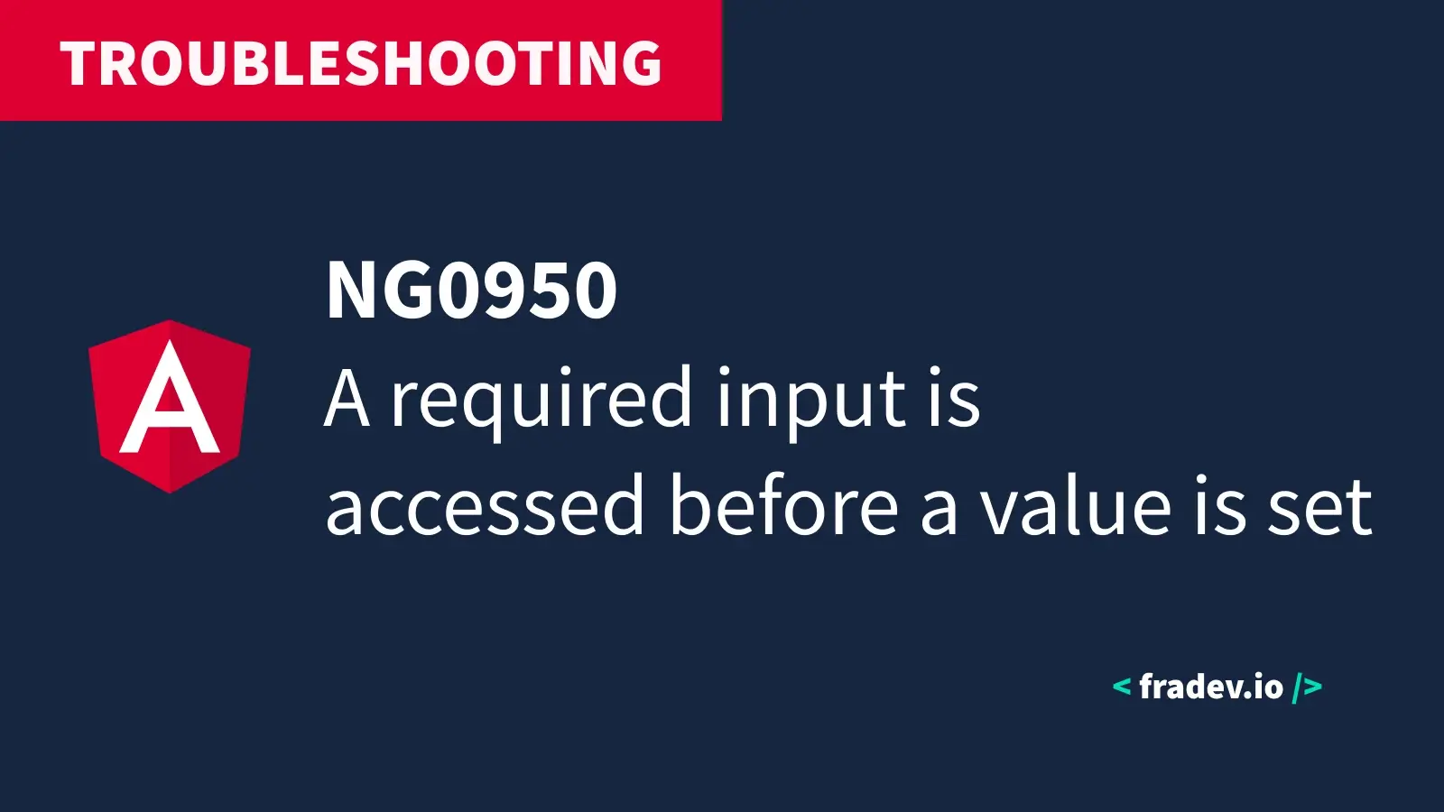 Troubleshooting NG0950: Input is required but no value is available yet